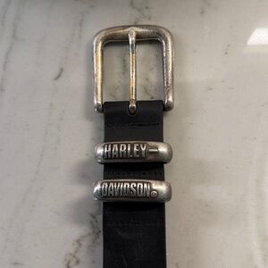 Harley Davidson Leather Belt w/ Solid Brass Buckle - size 36